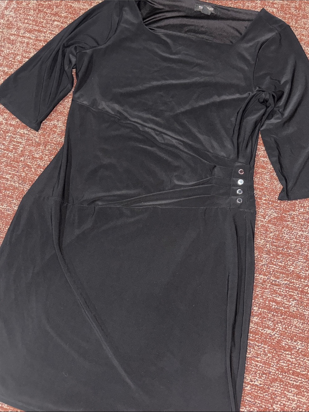 WHBM dress faux‎ wrap jersey a line flowy knee length 3/4 sleeve fitted dress xl
